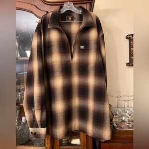 Plaid Men's Shirt - Brown and Black